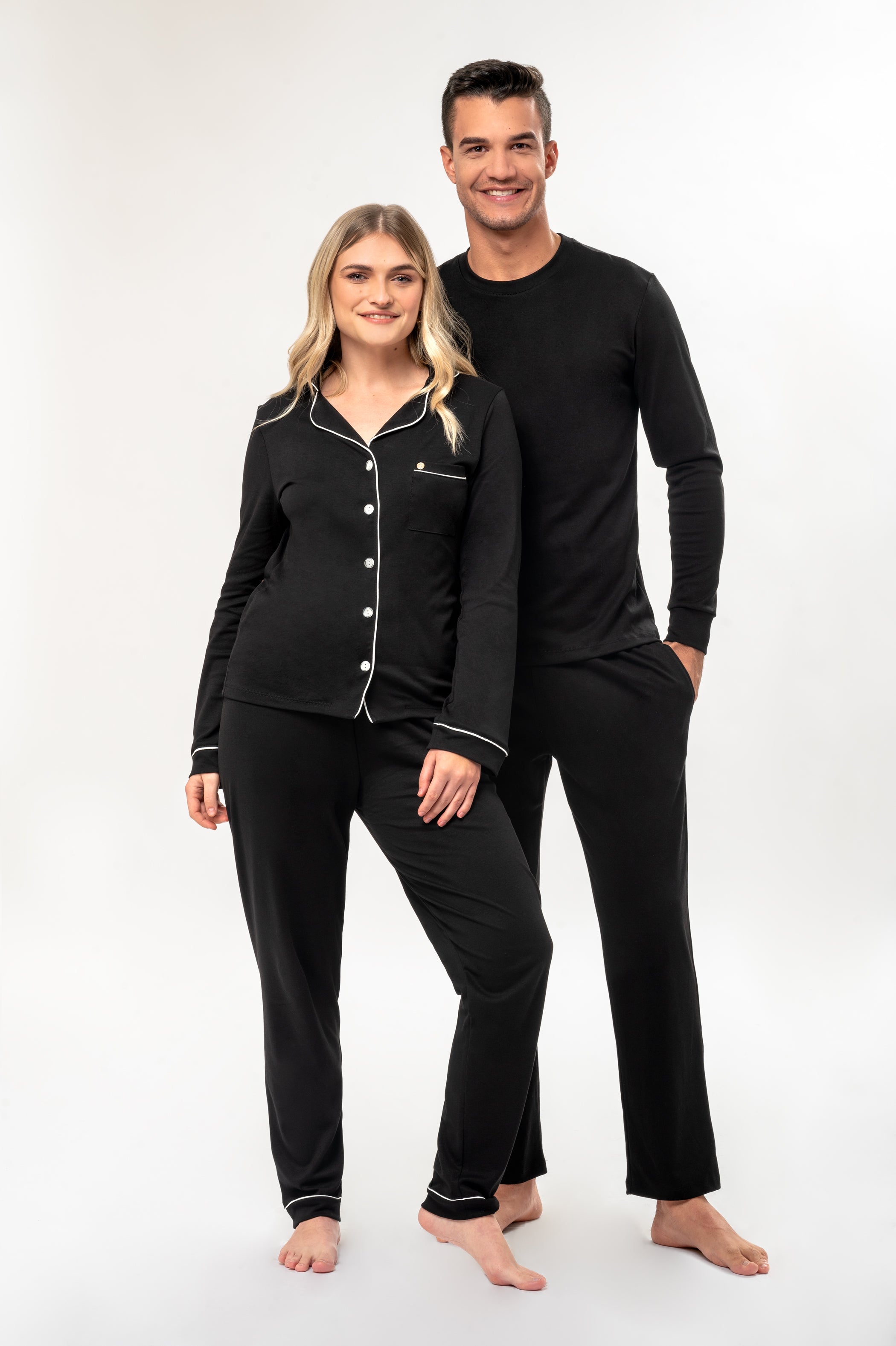 Pijama Set Pima Cotton  Victor - Negro