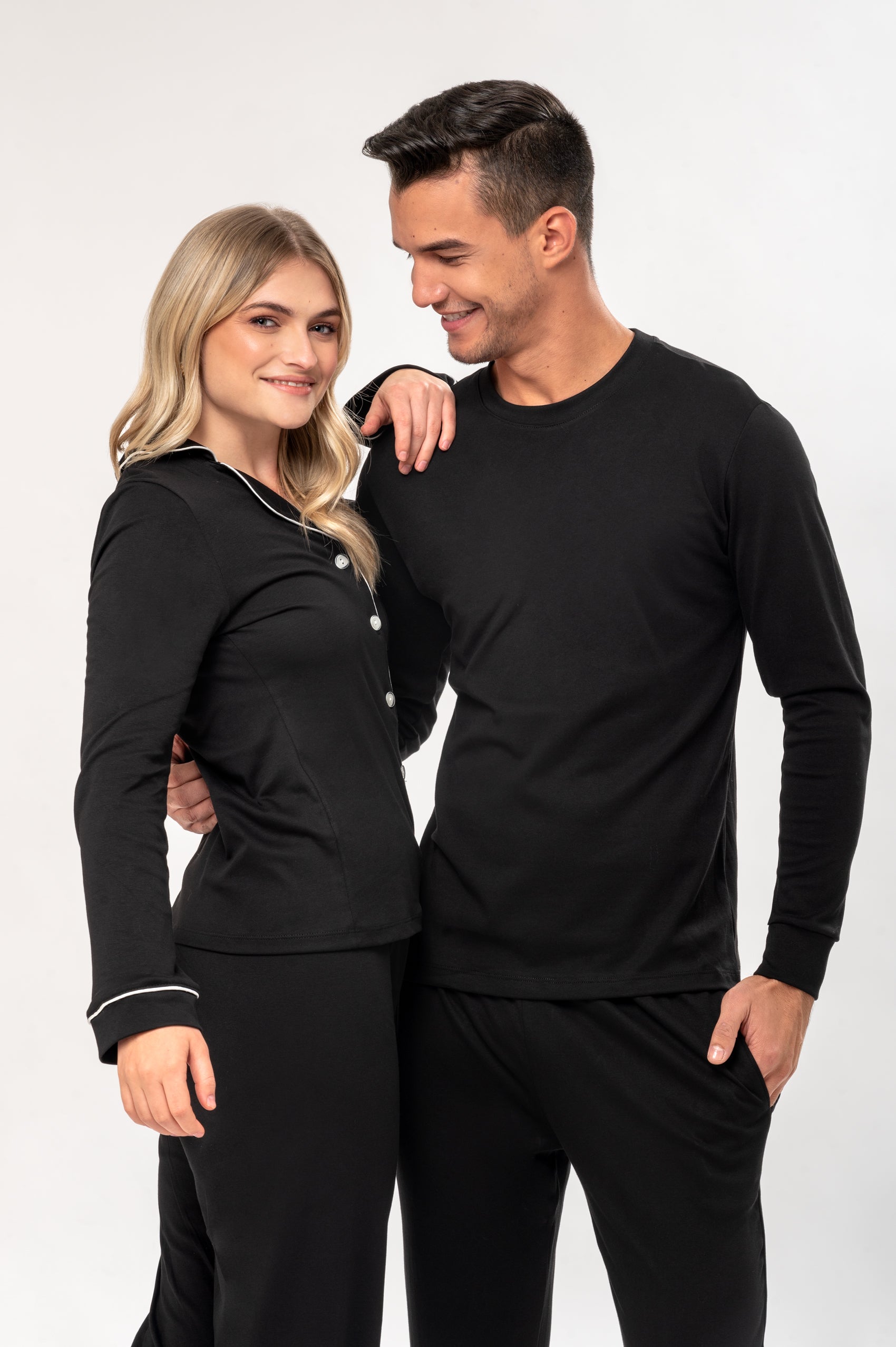 Pijama Set Pima Cotton  Victor - Negro