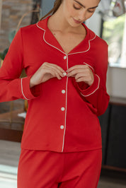 Pijama Set Pima Cotton - Alondra - Rojo