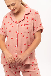 Pijama Set Gasa Heart - Palo Rosa