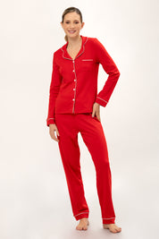 Pijama Set Pima Cotton - Alondra - Rojo