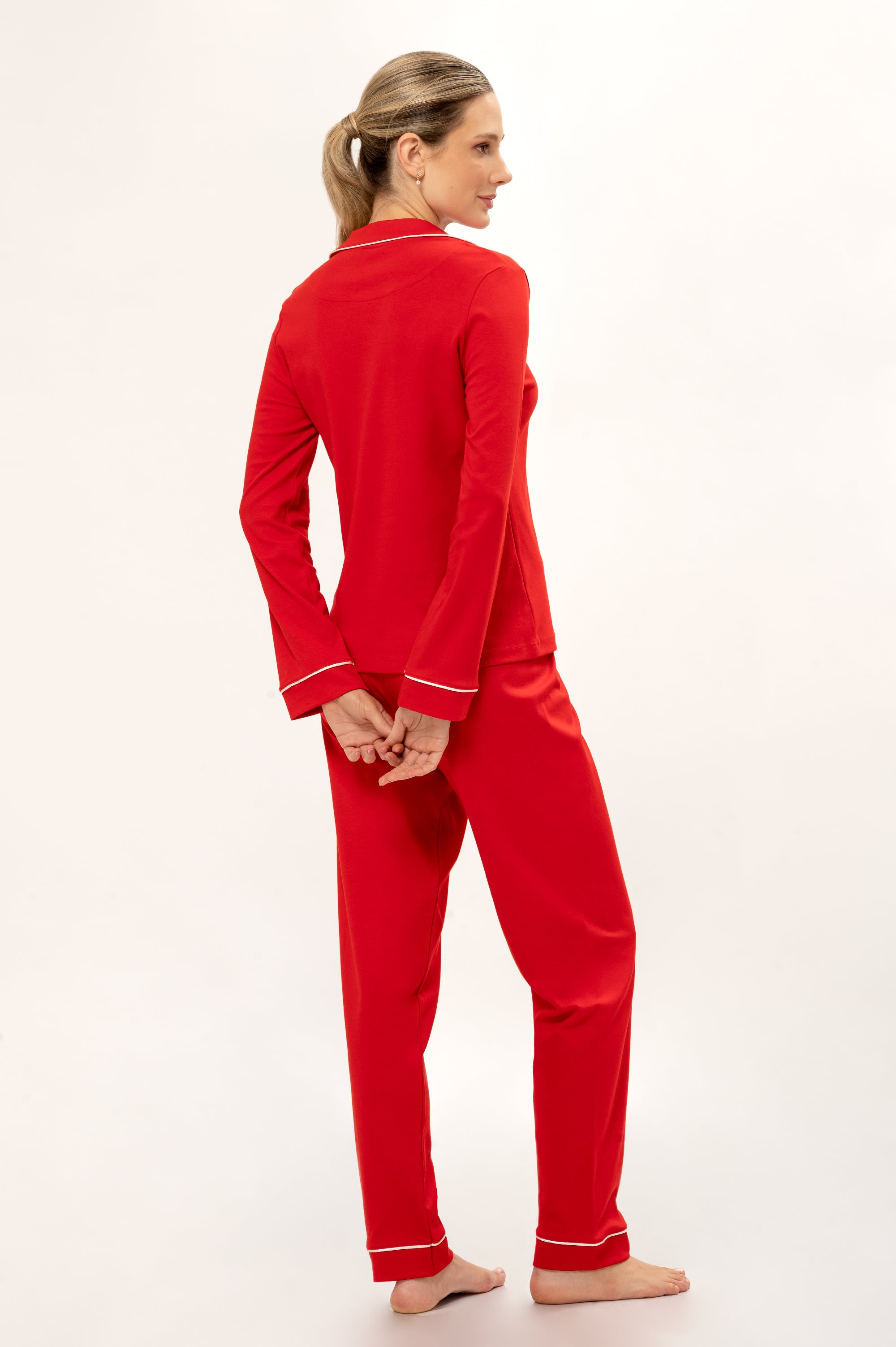 Pijama Set Pima Cotton - Alondra - Rojo
