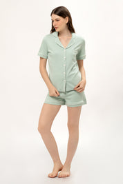 Pijama Set Pima Cotton - Elena - Verde Pastel