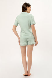 Pijama Set Pima Cotton - Elena - Verde Pastel