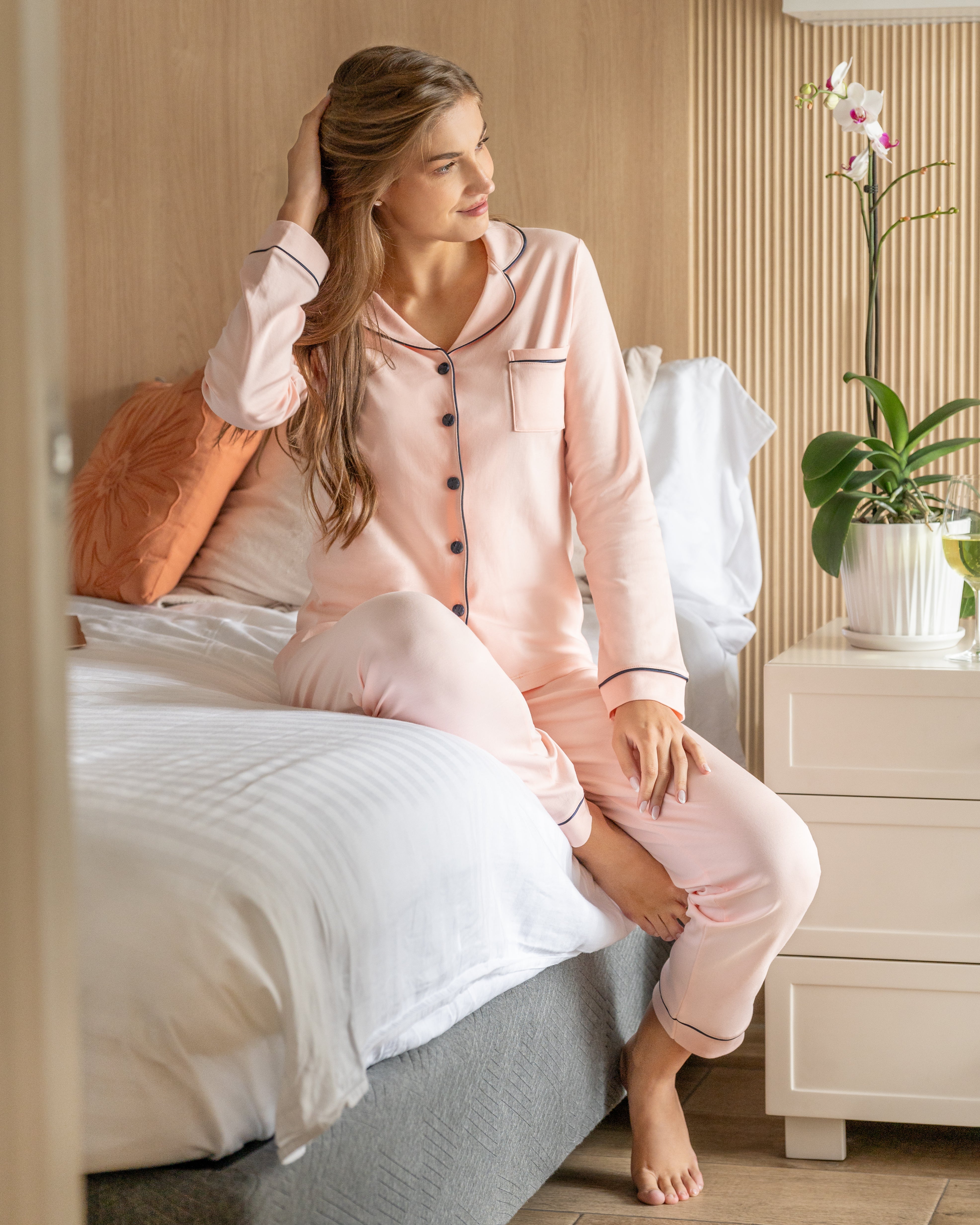 Pijama Set Pima Cotton - Alondra - Melón