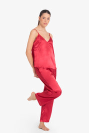 Pijama Set Satin - Sofia - Rojo