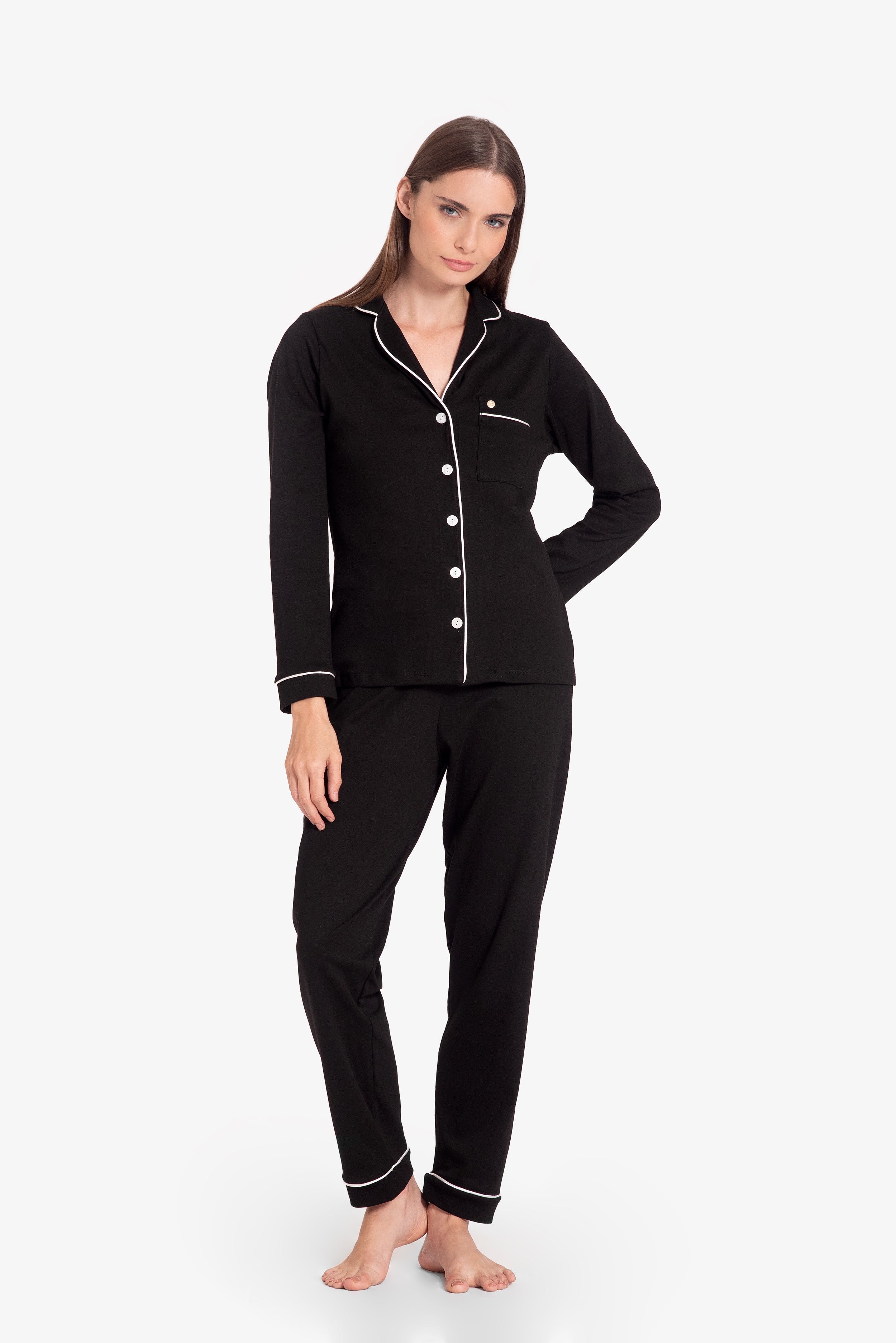 Pijama Set Pima Cotton - Alondra - Negro