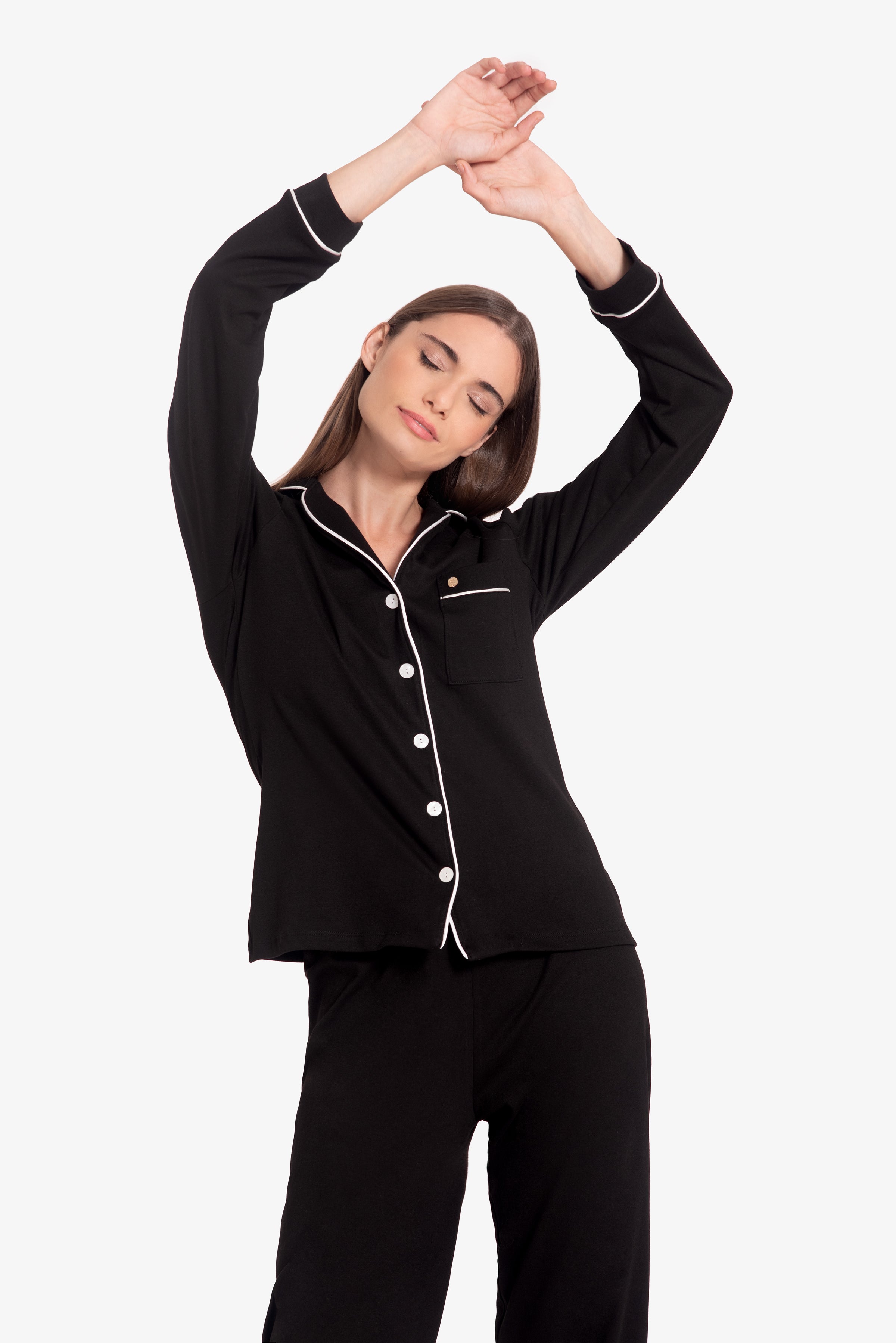 Pijama Set Pima Cotton - Alondra - Negro
