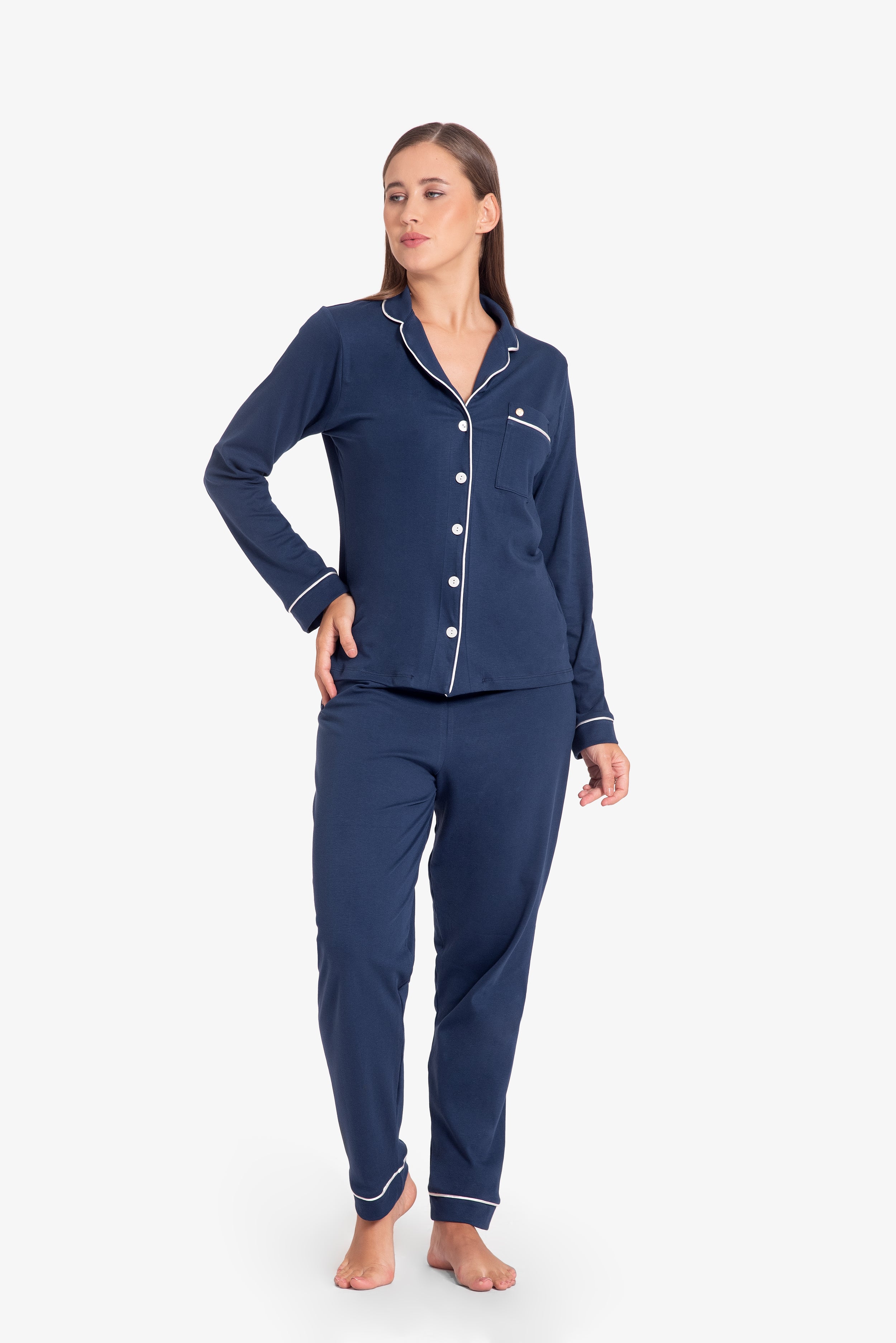 Pijama Set Pima Cotton - Alondra - Azul
