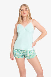Pijama Set de algodón - Jade - Verde agua