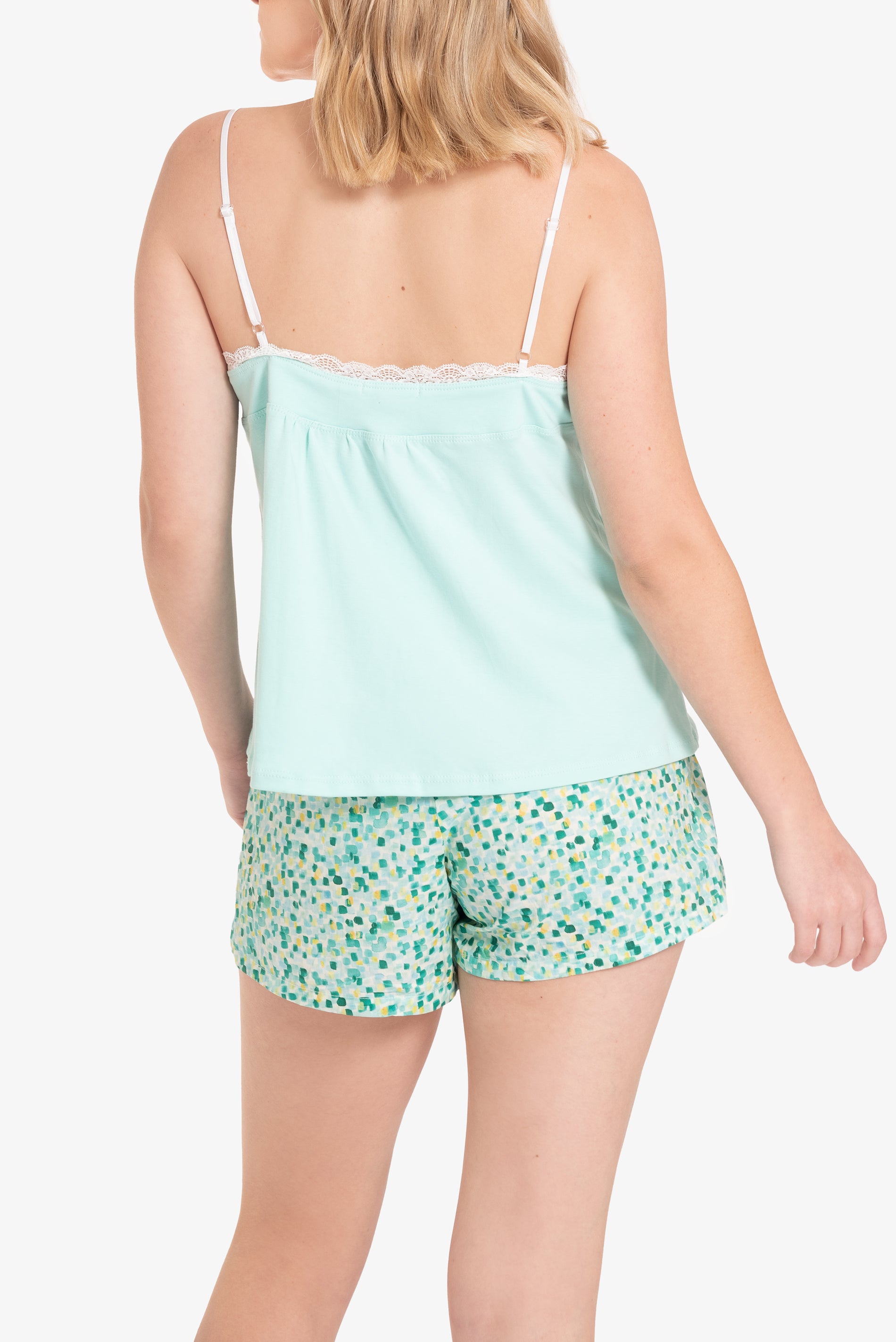 Pijama Set de algodón - Jade - Verde agua