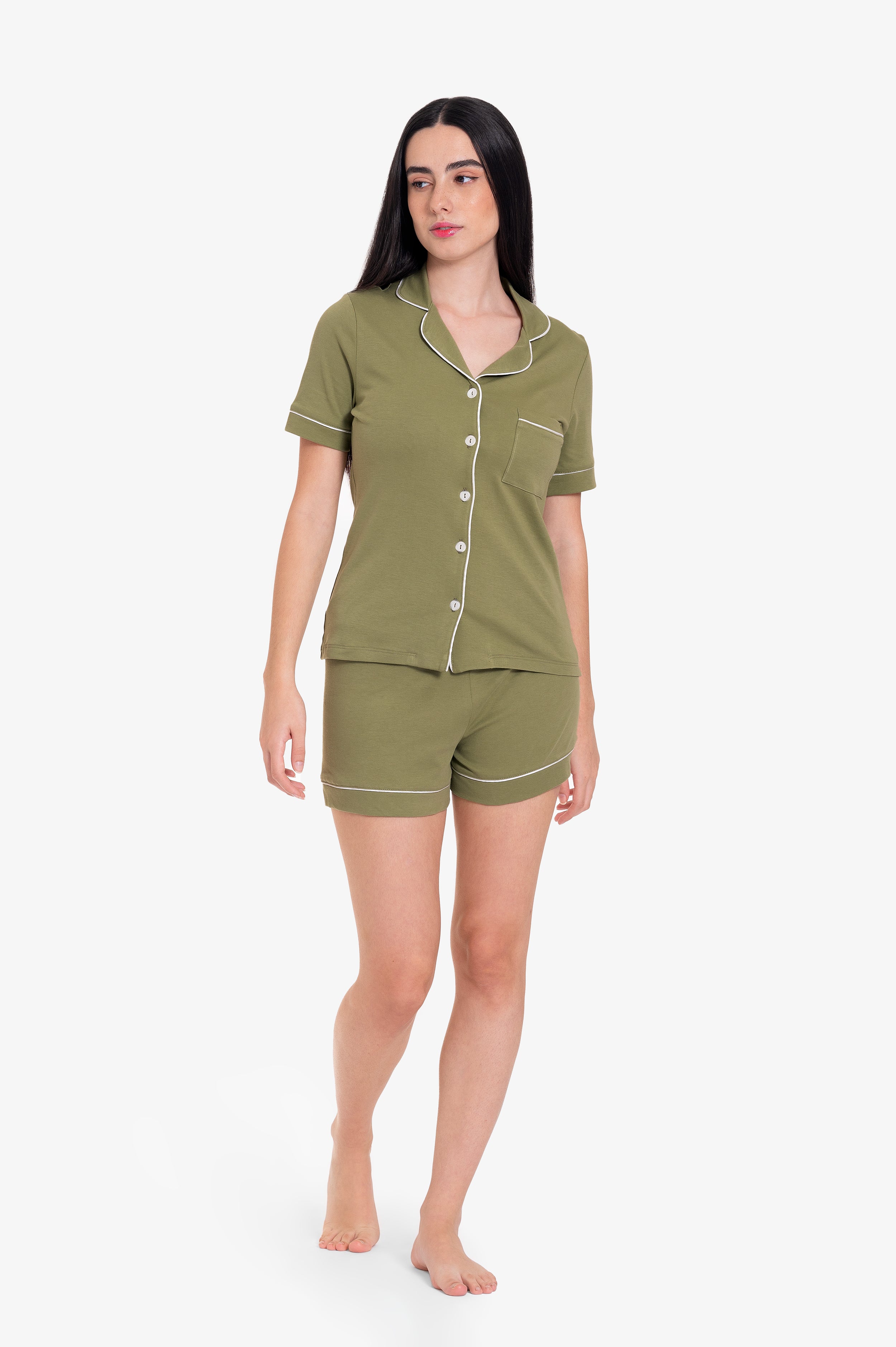 Pijama Set Pima Cotton - Elena - Verde