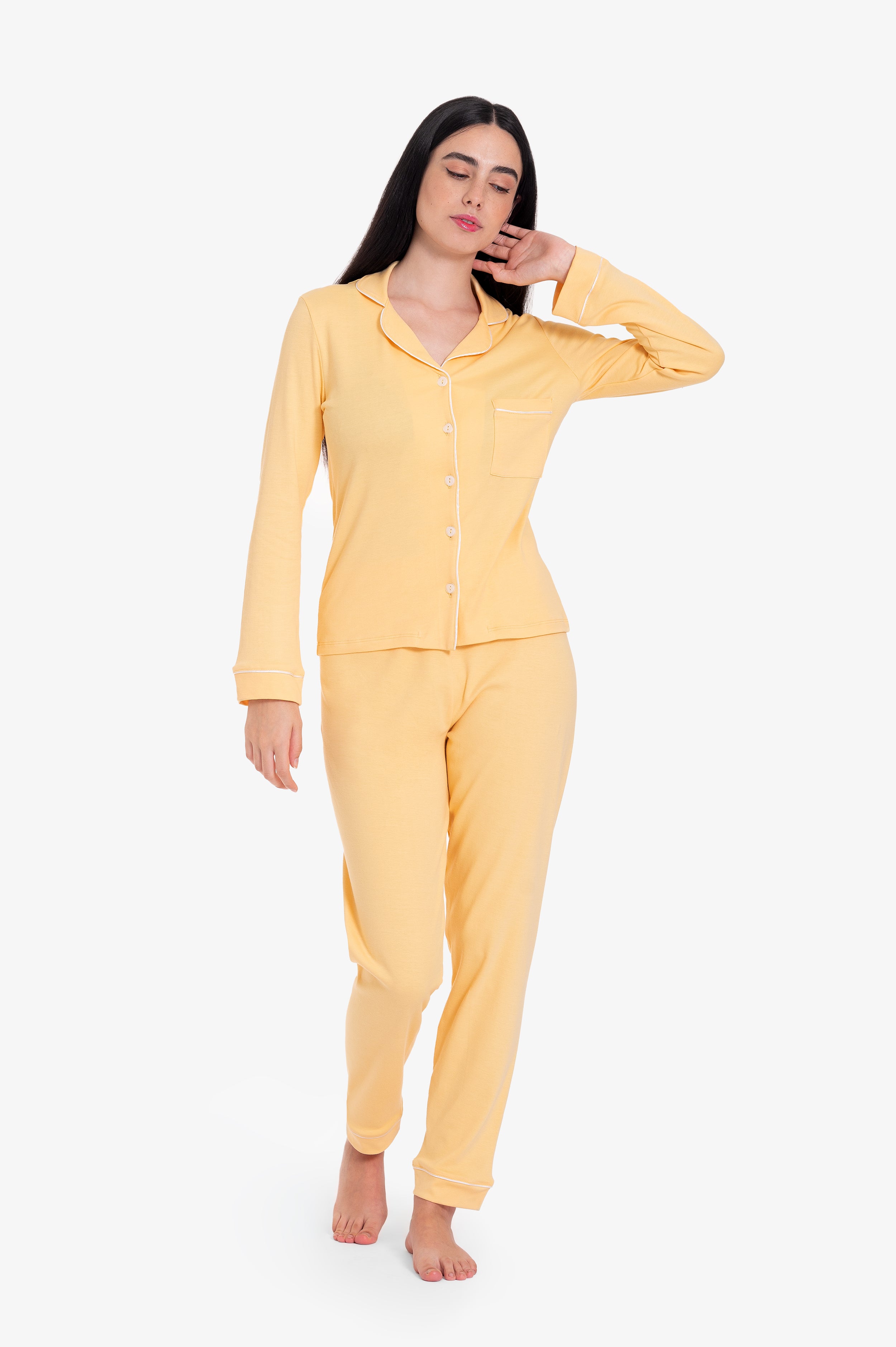 Pijama Set Pima Cotton - Alondra - Amarillo
