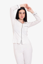 Pijama Set Pima Cotton - Alondra - Blanco