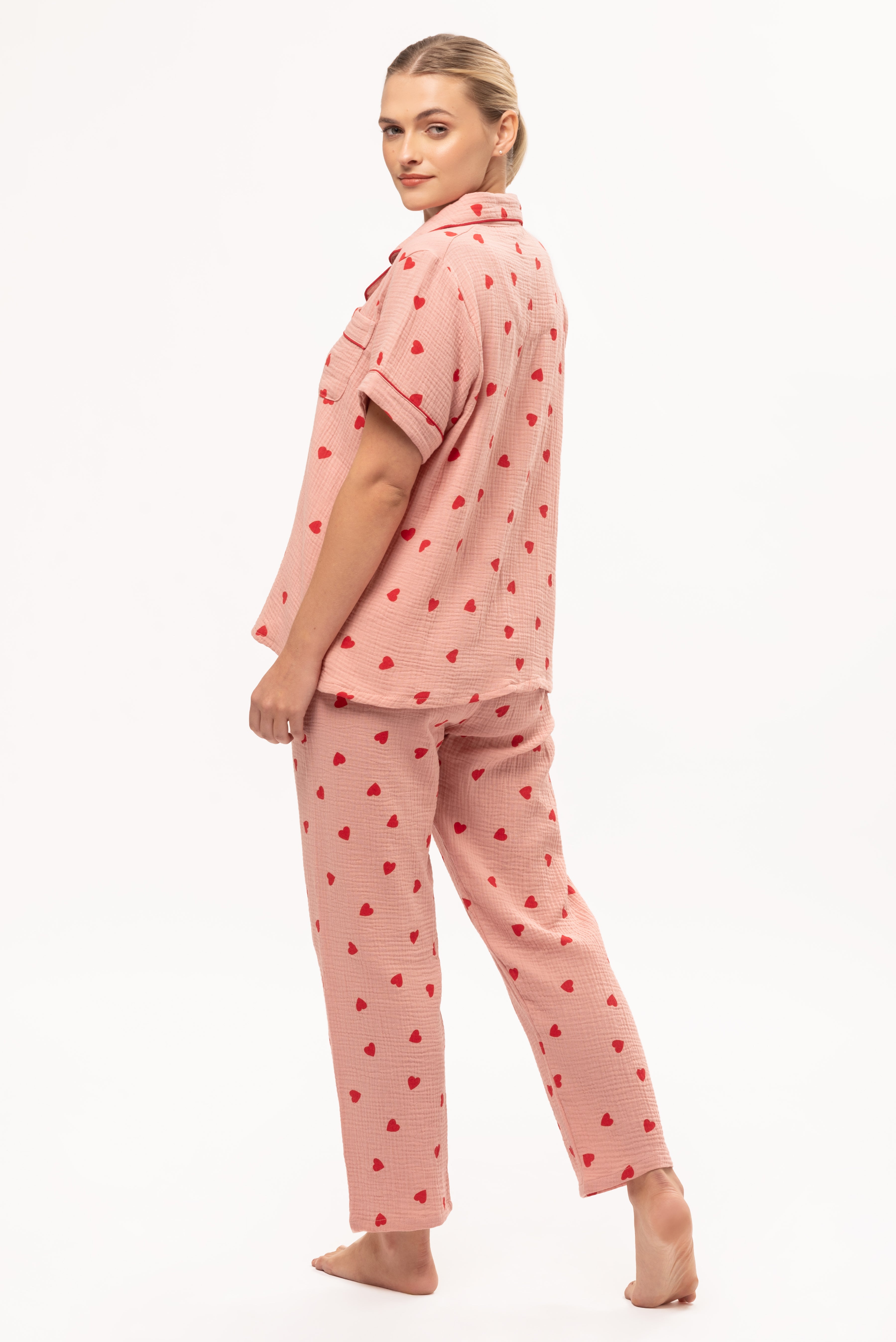 Pijama Set Gasa Heart - Palo Rosa