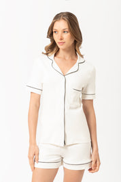 Pijama Set Pima Cotton - Elena - Blanco