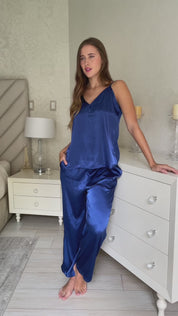 Pijama Set Satin - Sofia - Azul