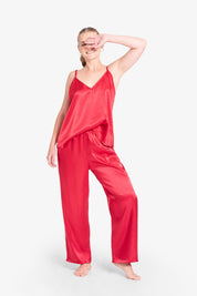 Pijama Set Satin - Sofia - Rojo
