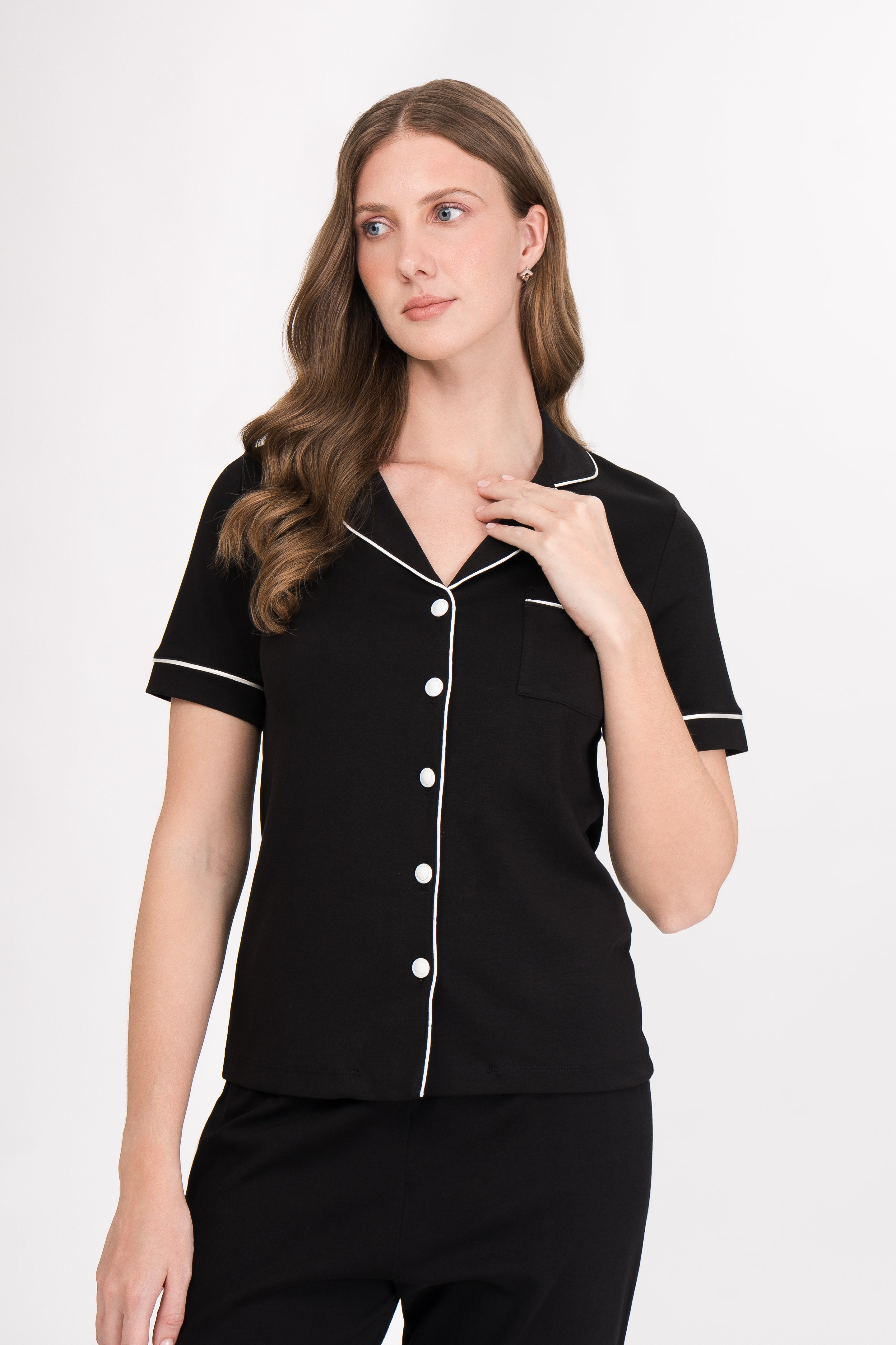Pijama Algodón Pima Ana | Negro