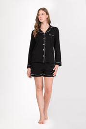 Pijama Algodón Pima Isabella | Negro