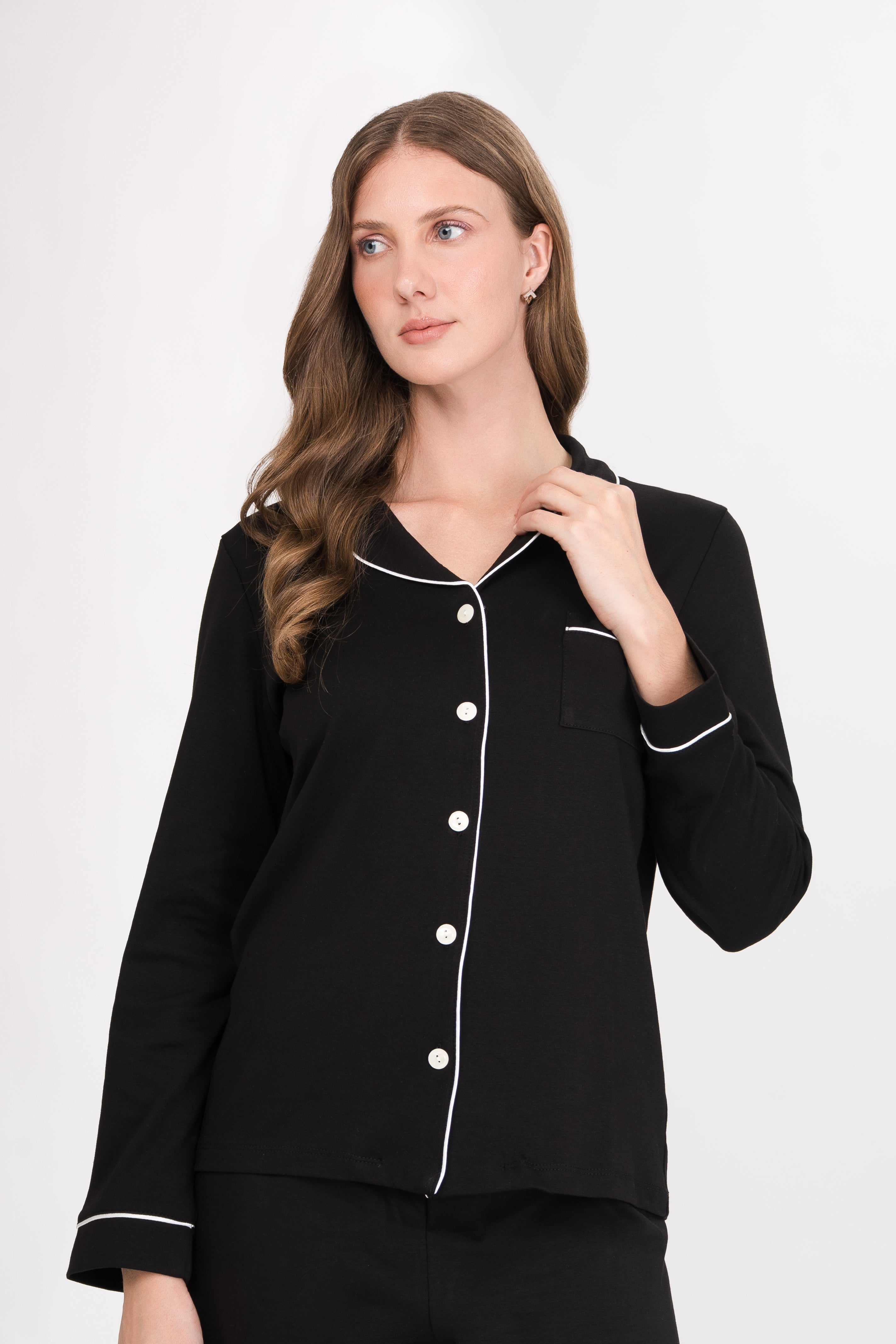 Pijama Algodón Pima Isabella | Negro