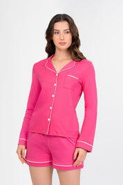 Pijama Algodón Pima Isabella | Fucsia