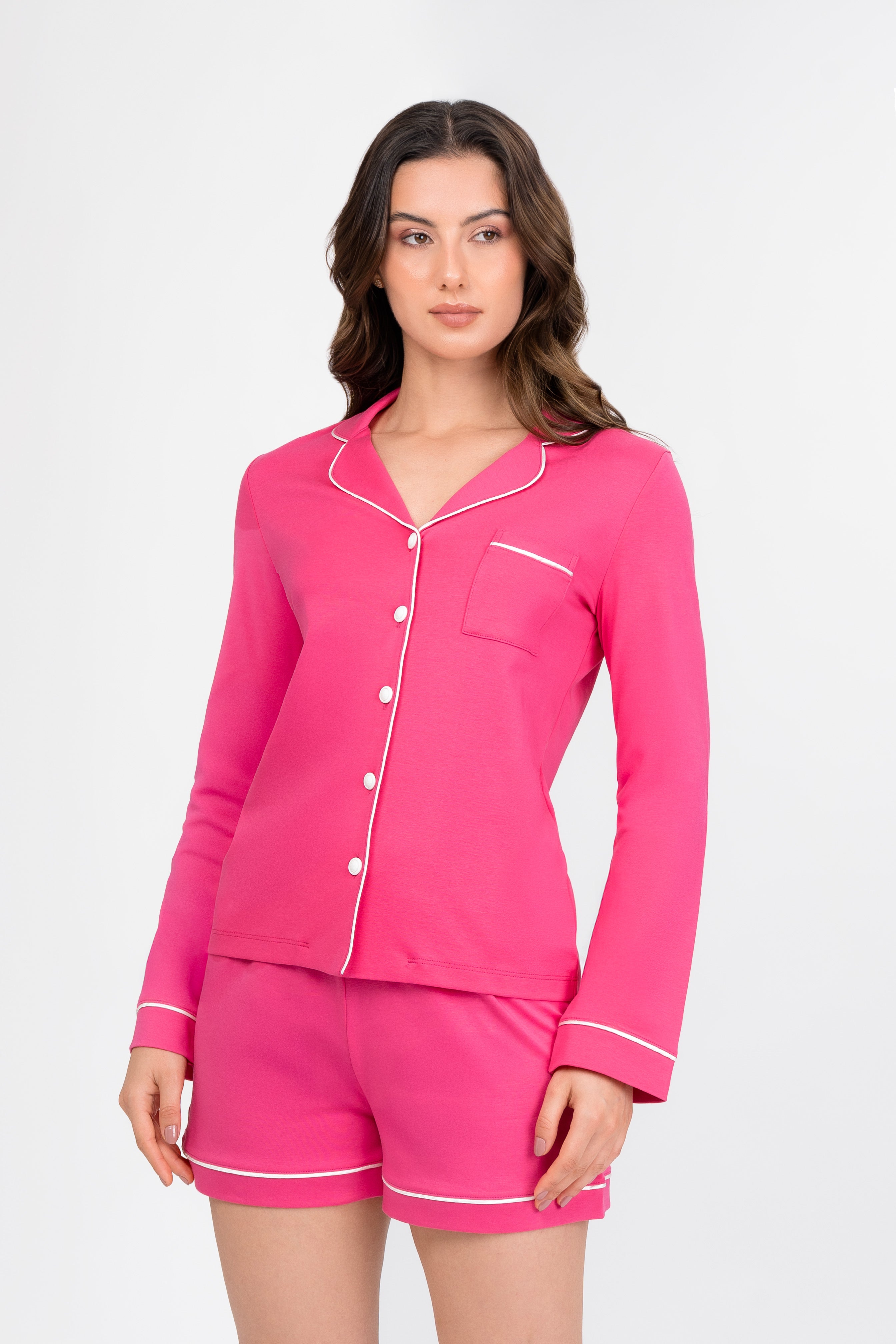Pijama Algodón Pima Isabella | Fucsia