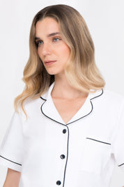Pijama Algodón Pima Elena | Blanco