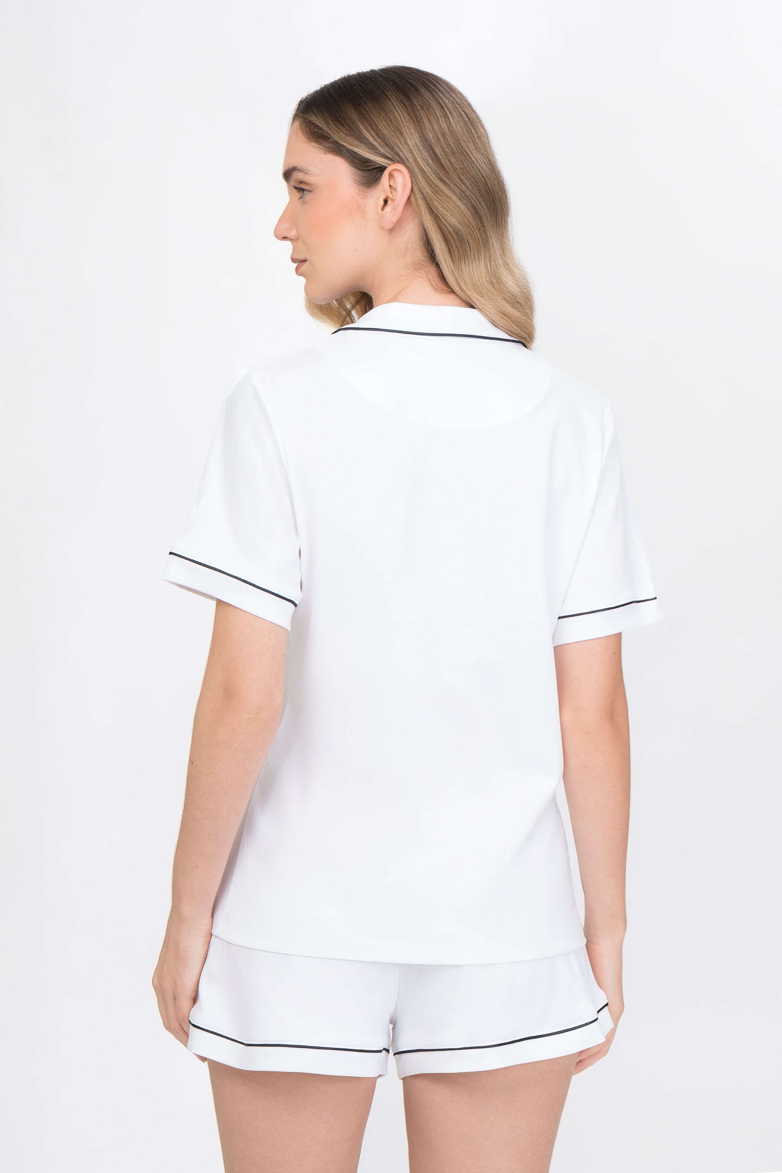 Pijama Algodón Pima Elena | Blanco