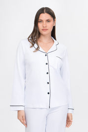 Pijama Algodón Pima Alondra | Blanco