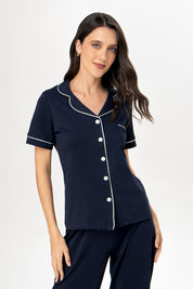 Pijama Set Pima Cotton - Ana - Azul