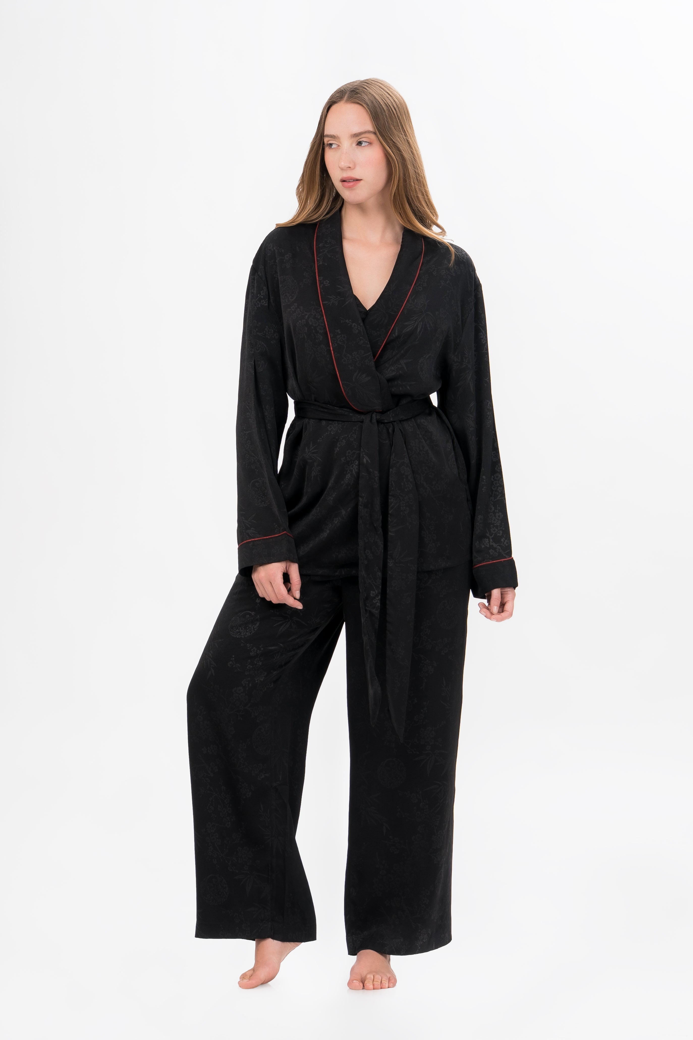 Pijama Saten Vela | Negro