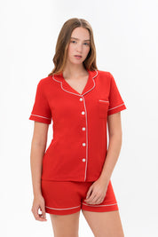 Pijama Algodón Pima Elena | Rojo