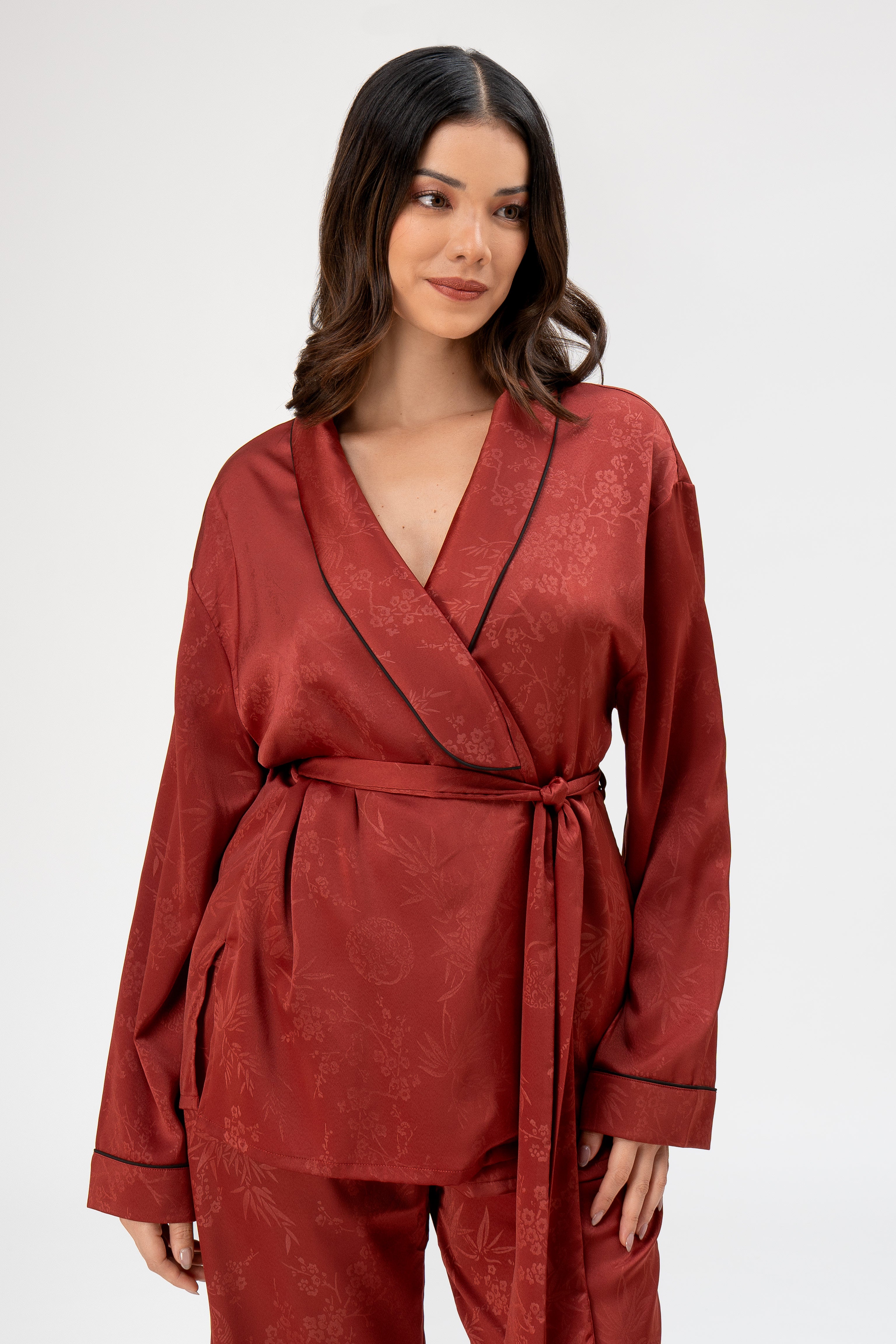 Pijama Saten Vela | Vino