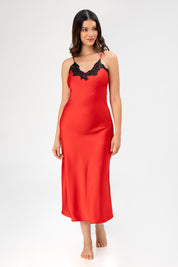 Set Kimono + Camisón París | Satén | Rojo