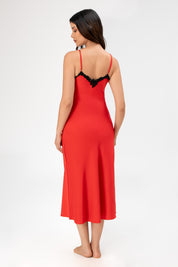 Set Kimono + Camisón París | Satén | Rojo
