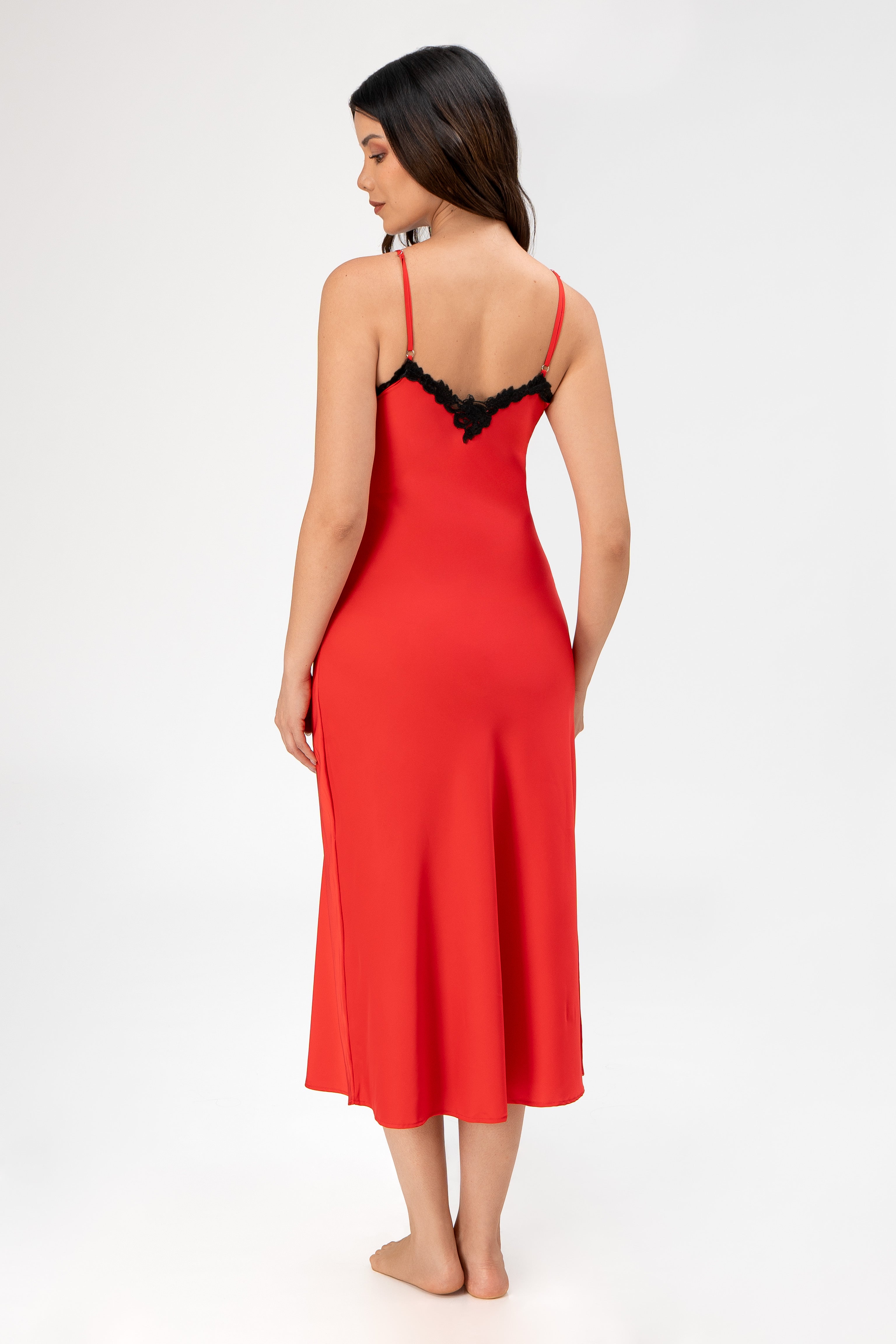 Set Kimono + Camisón París | Satén | Rojo