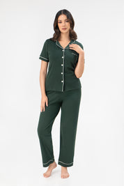 Pijama Algodón Pima Ana | Verde Bosque