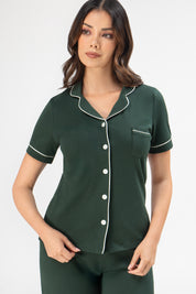 Pijama Algodón Pima Ana | Verde Bosque