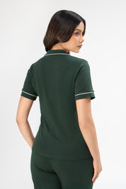 Pijama Set Ana Pima - Manga Corta + Pantalon - Verde Bosque