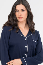 Pijama Algodón Pima Isabella | Azul