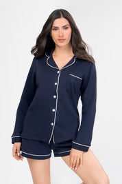 Pijama Algodón Pima Isabella | Azul