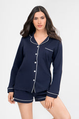 Pijama Algodón Pima Isabella | Azul