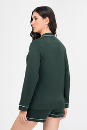 Pijama Algodón Pima Isabella | Verde Bosque