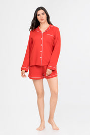 Pijama Algodón Pima Isabella | Rojo