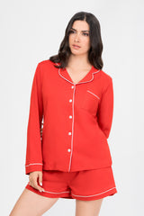 Pijama Algodón Pima Isabella | Rojo