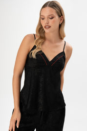 Pijama Saten Vela | Negro
