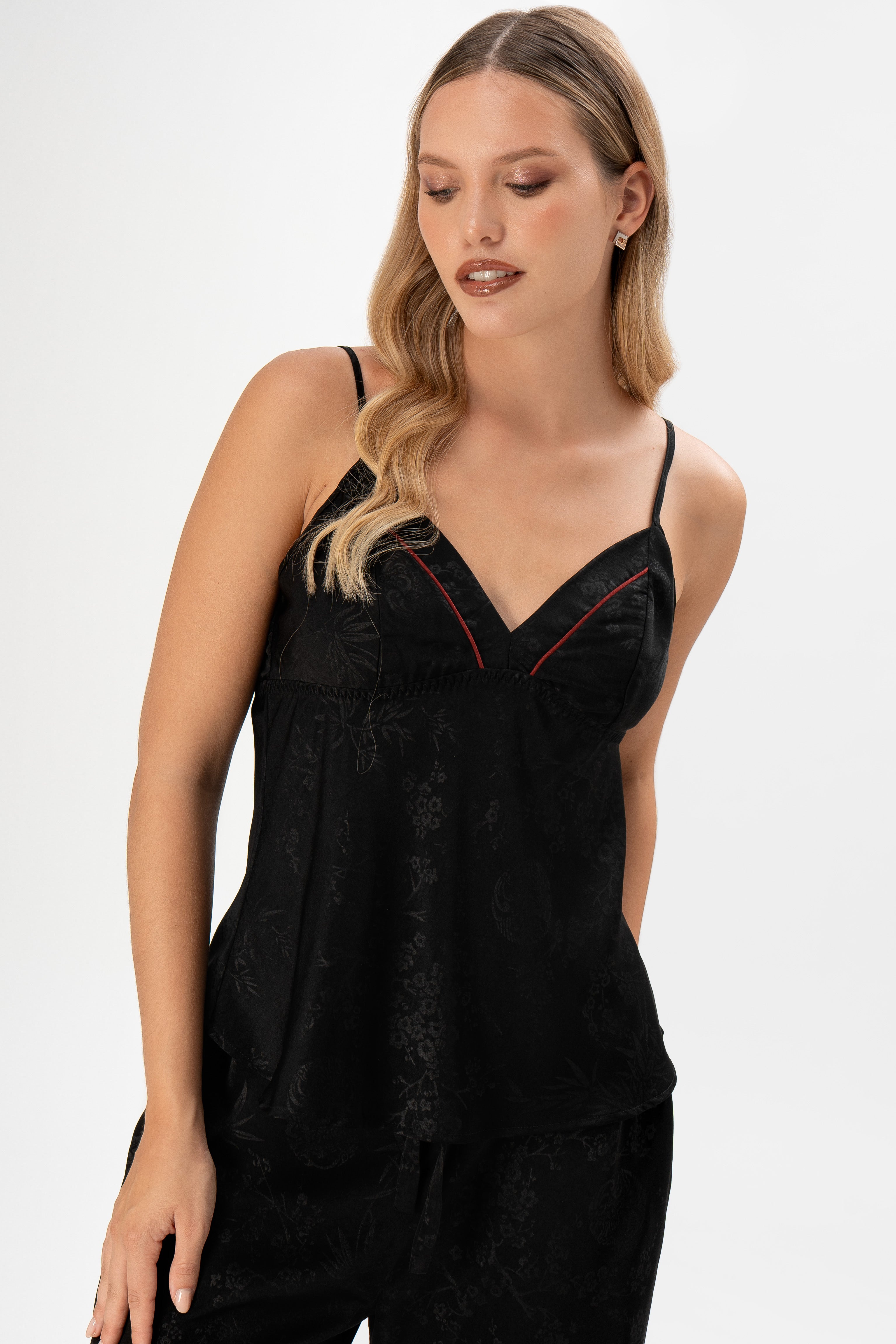 Pijama Saten Vela | Negro