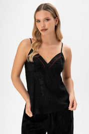 Pijama Saten Vela | Negro