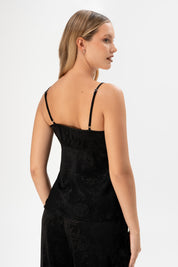 Pijama Saten Vela | Negro
